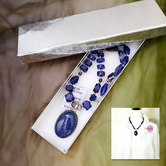 Vintage Necklace Genuine Blue Lapis Lazuli Gemstones 925 Silver Rondelle… - Picture 1 of 13